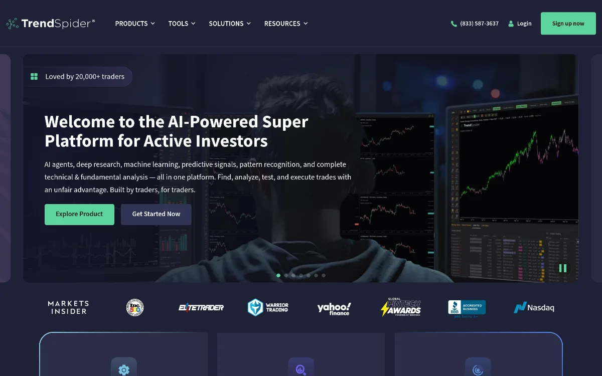TrendSpider tool dashboard interface screenshot 1