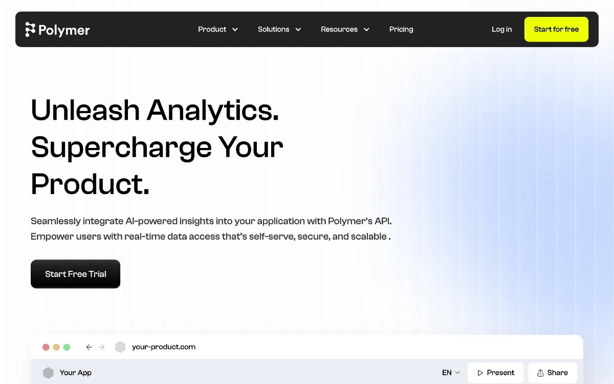 Polymer tool dashboard interface screenshot 1