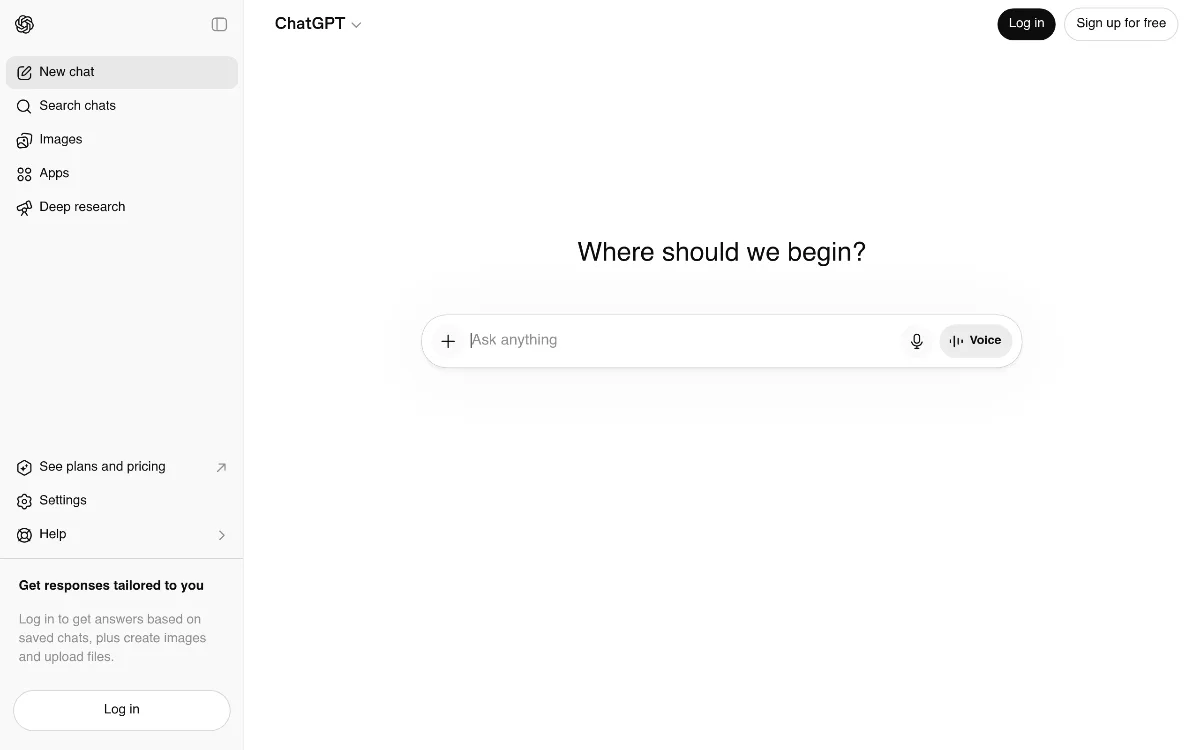 ChatGPT tool dashboard interface screenshot 1