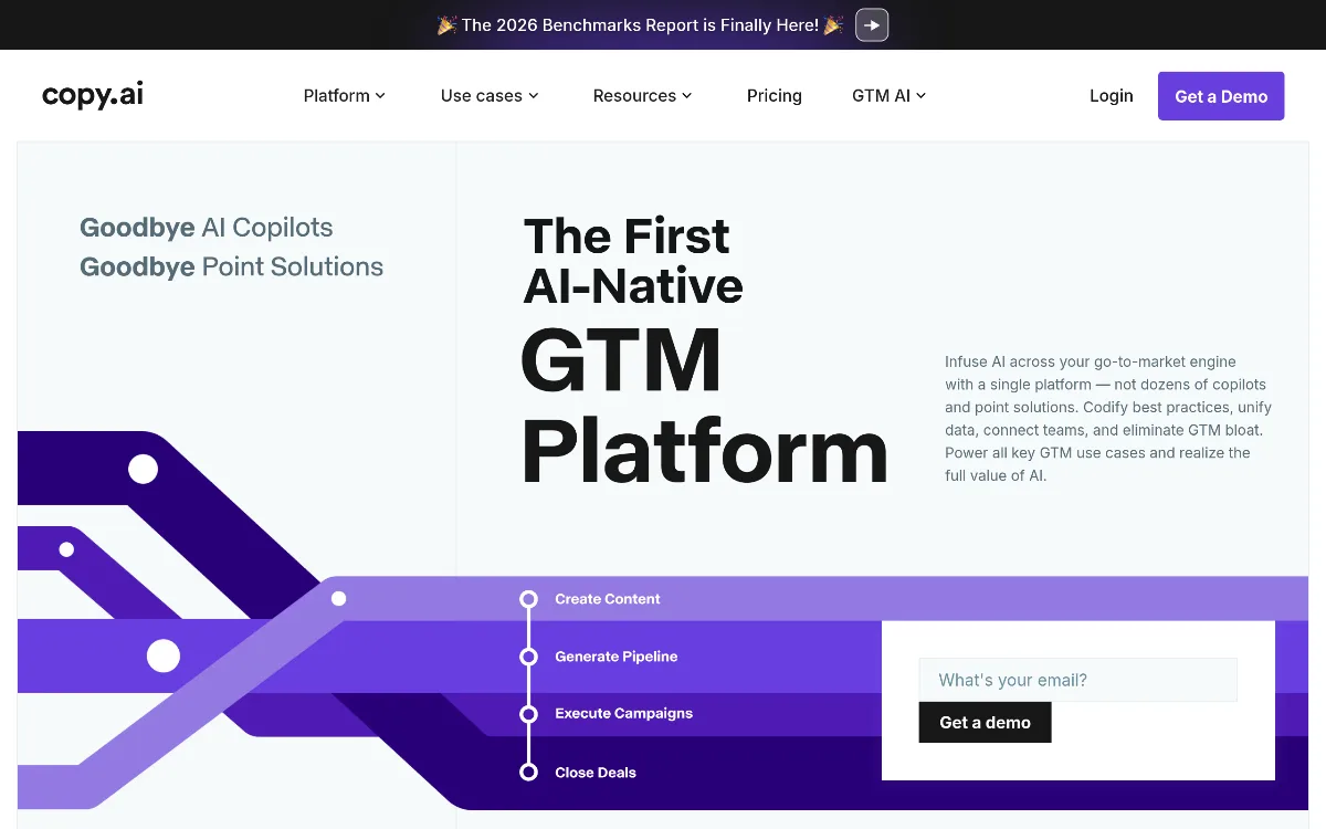 Copy.ai tool dashboard interface screenshot 1