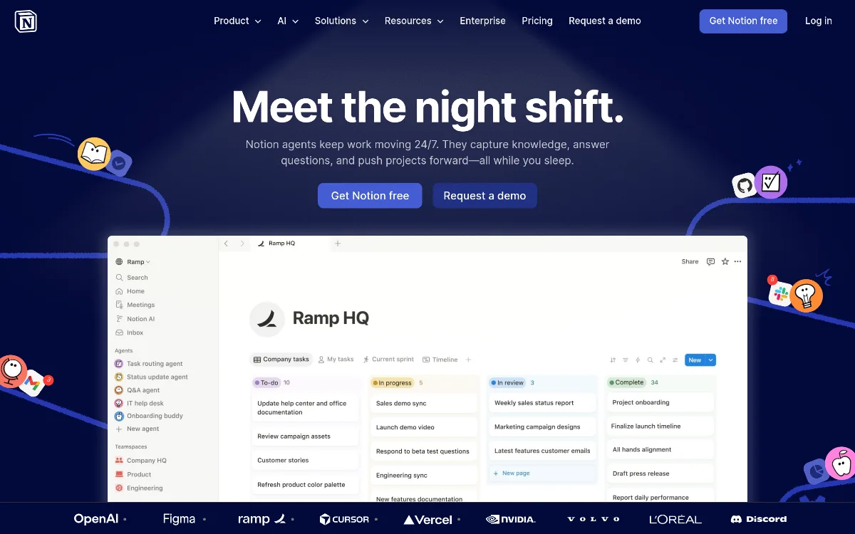 Notion AI tool dashboard interface screenshot 1