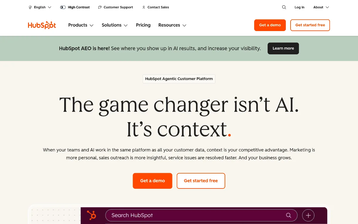 HubSpot AI tool dashboard interface screenshot 1