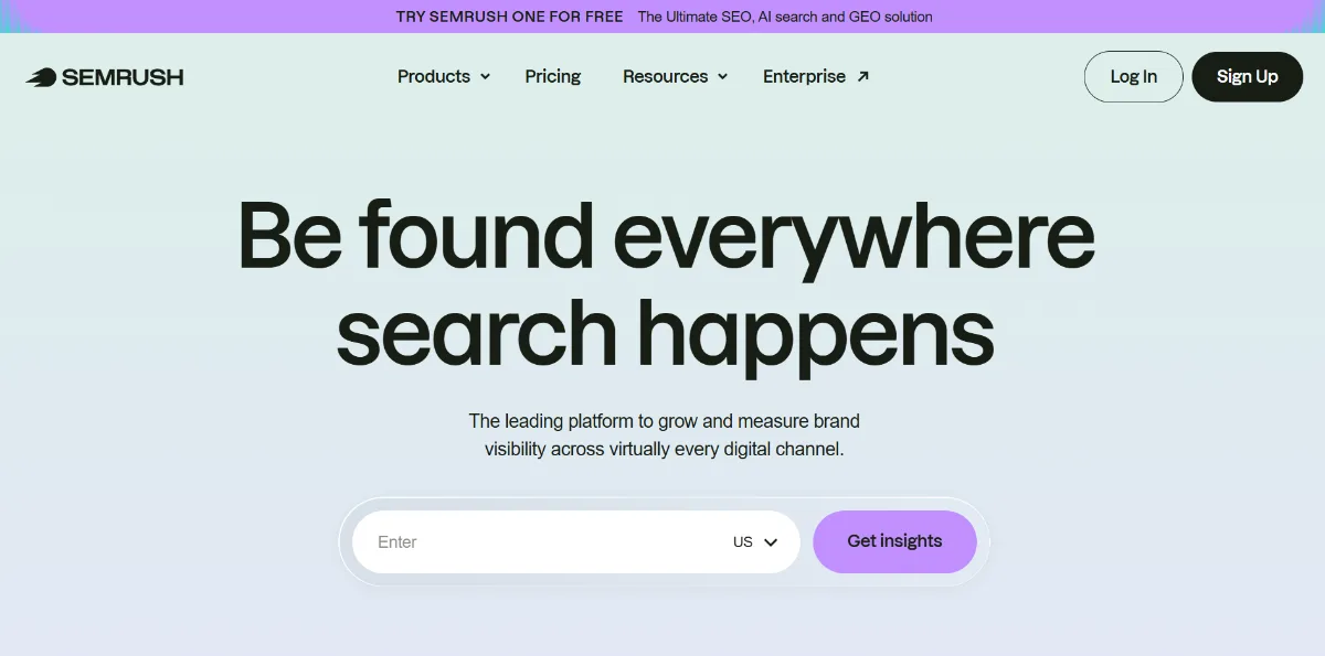 Semrush tool dashboard interface screenshot 1